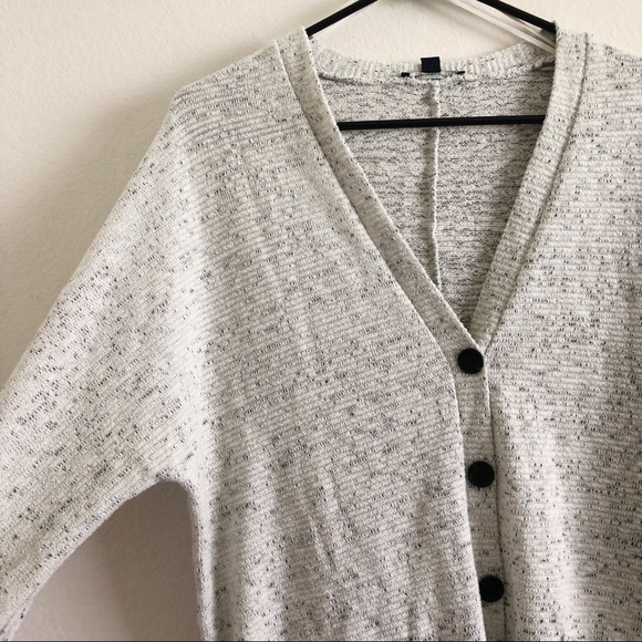 American Eagle Button Front Speckled Cardigan Gray - Picture 2 of 4